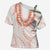 Aloha Lei Onaona Cross Shoulder Shirt Red Hawaiian Tribal Pattern - Polynesian Pride