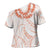 Aloha Lei Onaona Cross Shoulder Shirt Red Hawaiian Tribal Pattern - Polynesian Pride