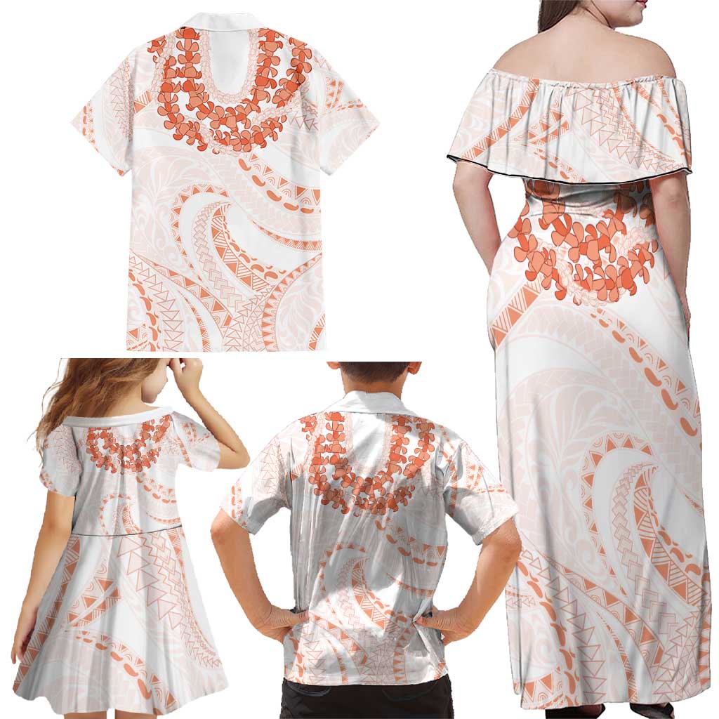 Aloha Lei Onaona Family Matching Off Shoulder Maxi Dress and Hawaiian Shirt Red Hawaiian Tribal Pattern