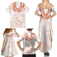 Aloha Lei Onaona Family Matching Summer Maxi Dress and Hawaiian Shirt Red Hawaiian Tribal Pattern