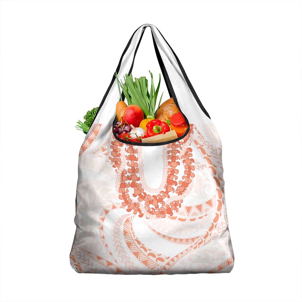 Aloha Lei Onaona Grocery Bag Red Hawaiian Tribal Pattern