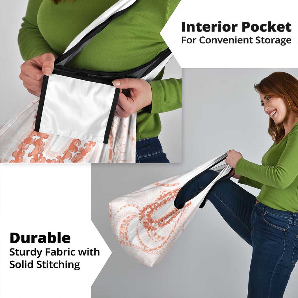 Aloha Lei Onaona Grocery Bag Red Hawaiian Tribal Pattern