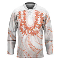 Aloha Lei Onaona Hockey Jersey Red Hawaiian Tribal Pattern - Polynesian Pride
