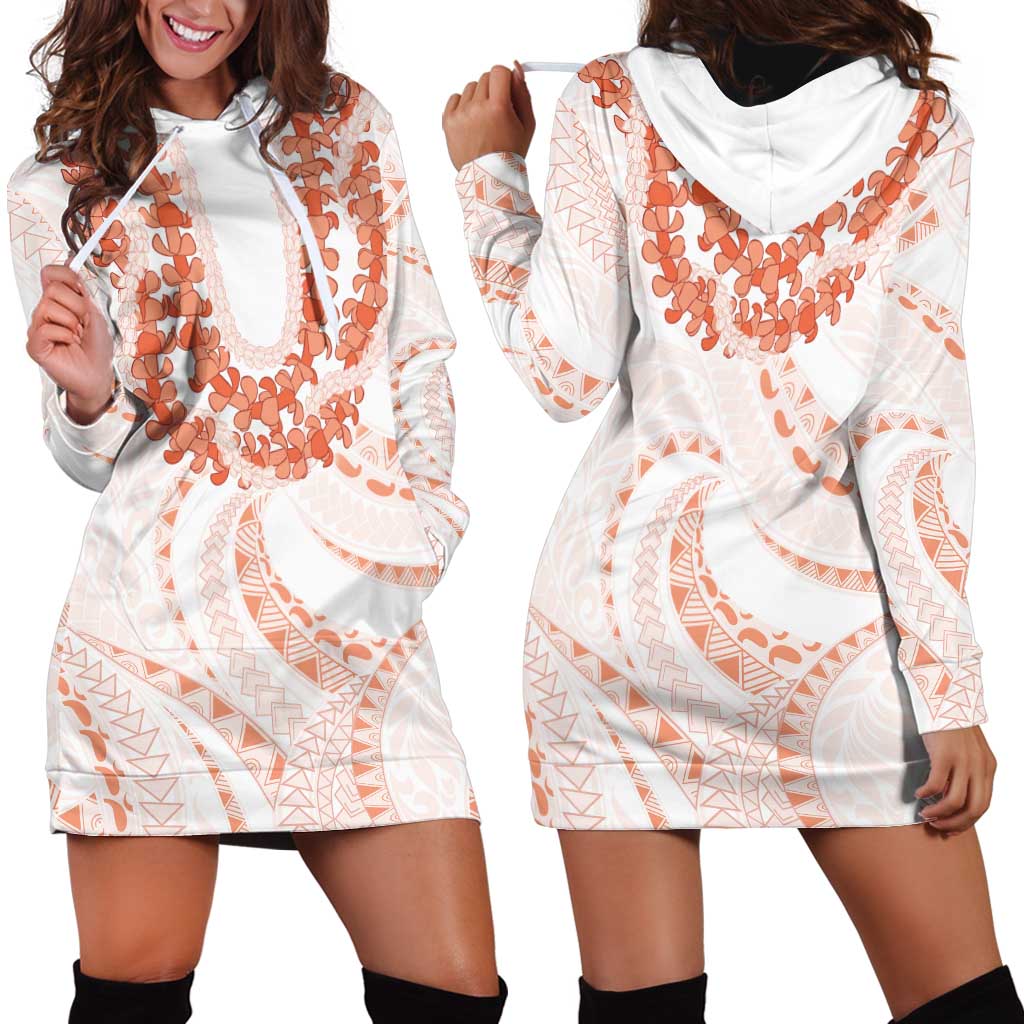 Aloha Lei Onaona Hoodie Dress Red Hawaiian Tribal Pattern