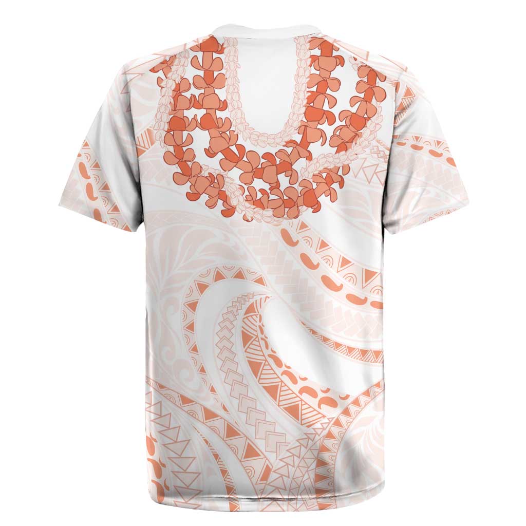 Aloha Lei Onaona Rugby Jersey Red Hawaiian Tribal Pattern