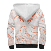 Aloha Lei Onaona Sherpa Hoodie Red Hawaiian Tribal Pattern