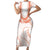 Aloha Lei Onaona Short Sleeve Bodycon Dress Red Hawaiian Tribal Pattern