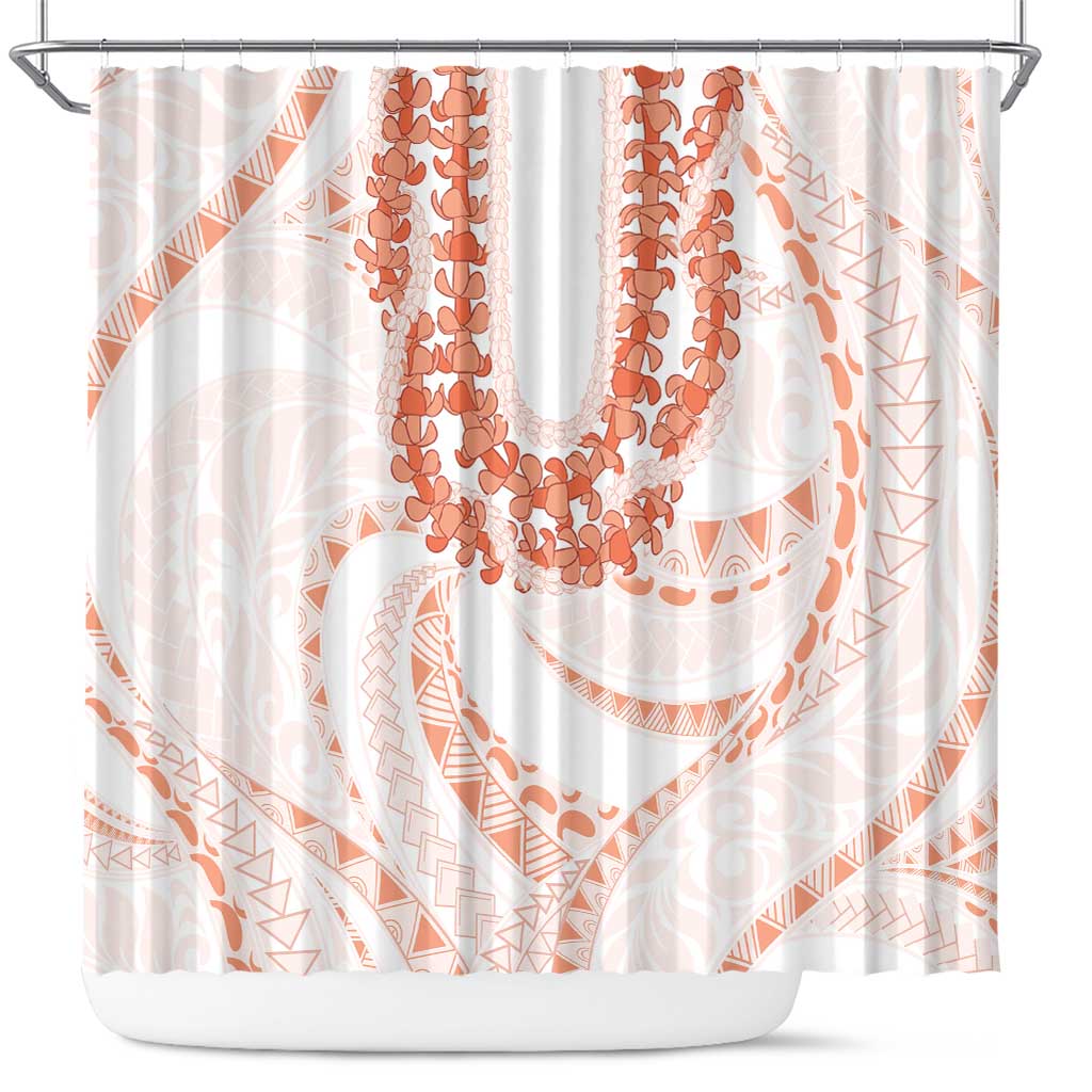 Aloha Lei Onaona Shower Curtain Red Hawaiian Tribal Pattern