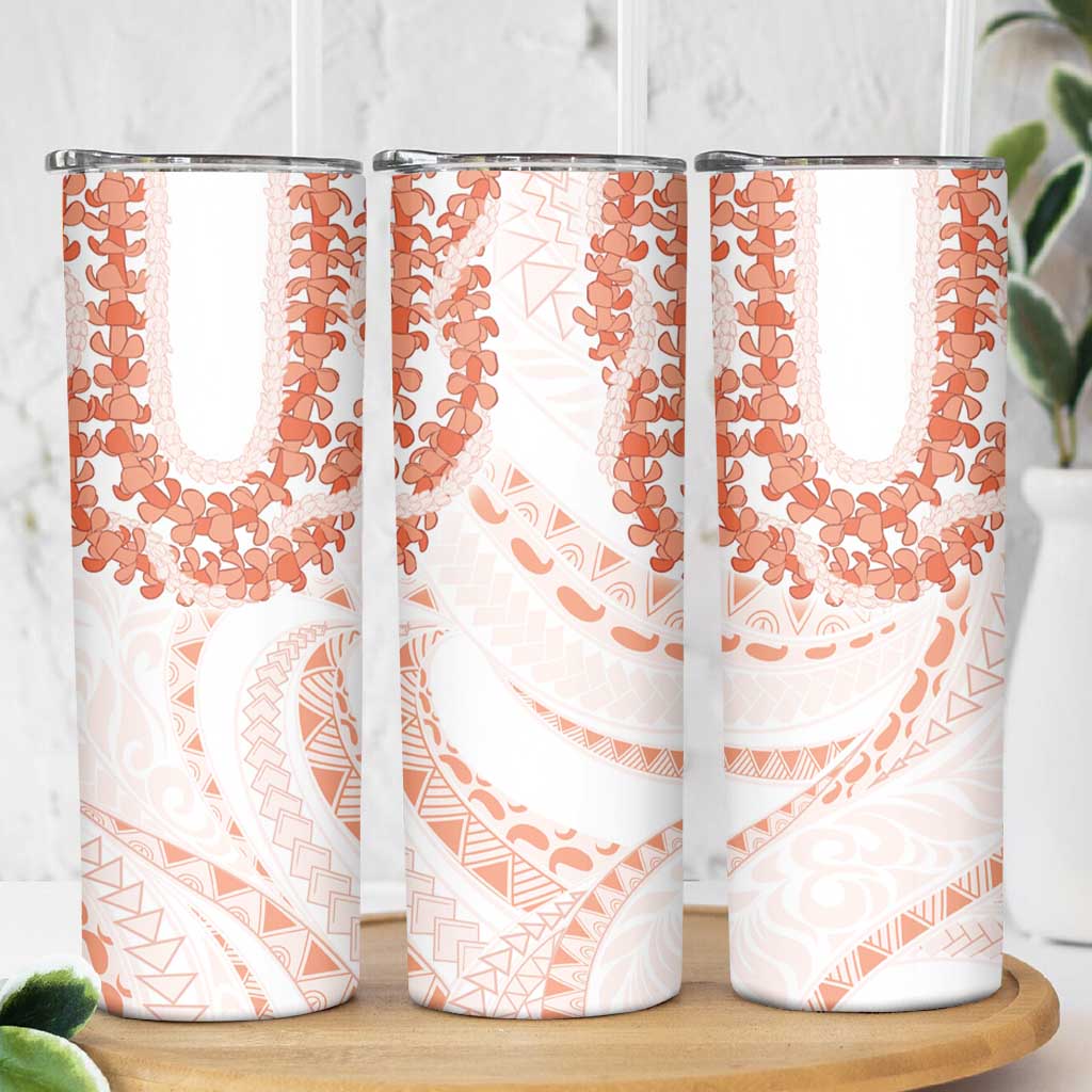 Aloha Lei Onaona Skinny Tumbler Red Hawaiian Tribal Pattern