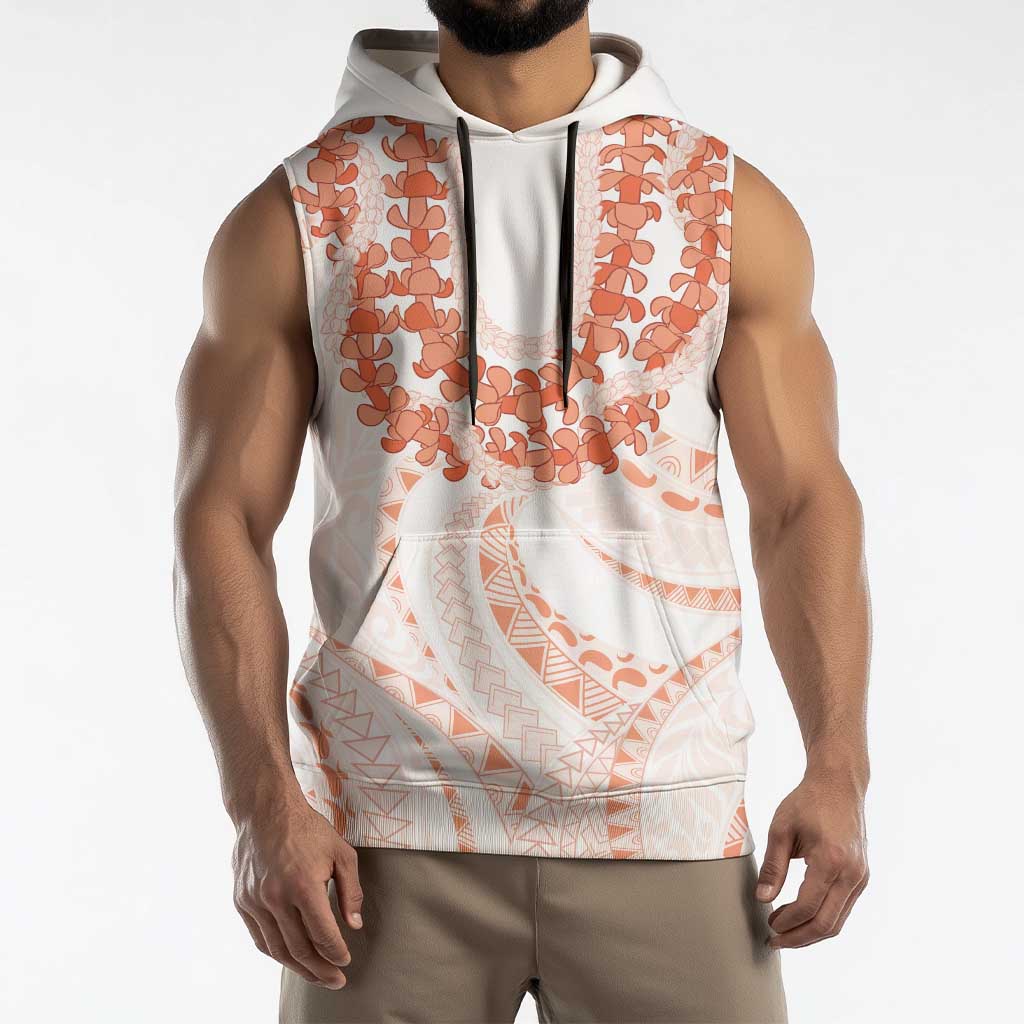 Aloha Lei Onaona Sleeveless Hoodie Red Hawaiian Tribal Pattern - Polynesian Pride