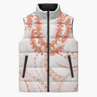 Aloha Lei Onaona Sleeveless Puffer Jacket Red Hawaiian Tribal Pattern - Polynesian Pride