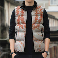 Aloha Lei Onaona Sleeveless Puffer Jacket Red Hawaiian Tribal Pattern - Polynesian Pride