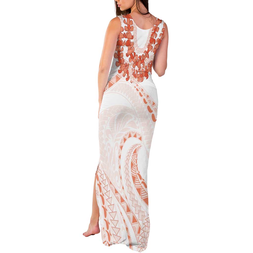 Aloha Lei Onaona Tank Maxi Dress Red Hawaiian Tribal Pattern