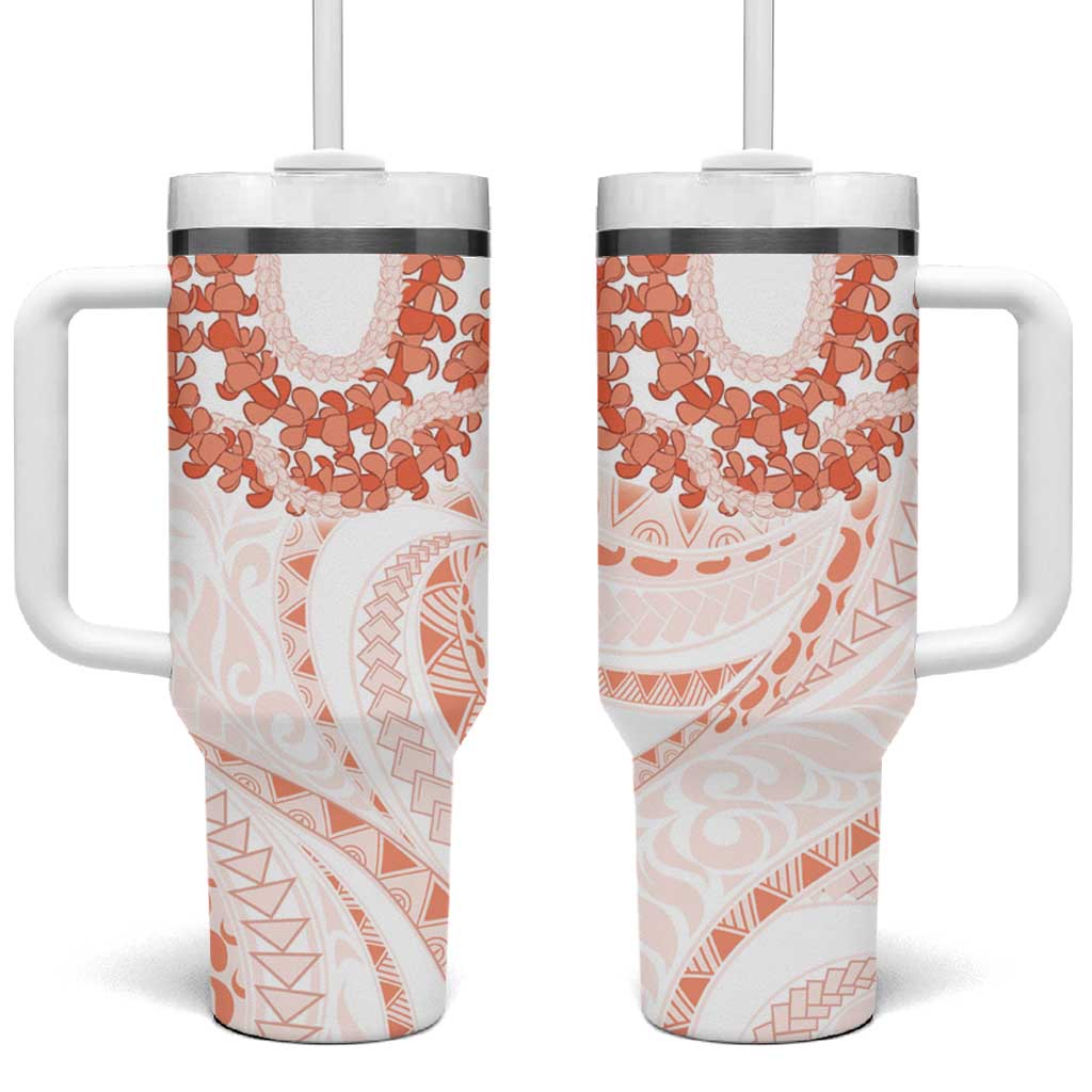 Aloha Lei Onaona Tumbler With Handle Red Hawaiian Tribal Pattern