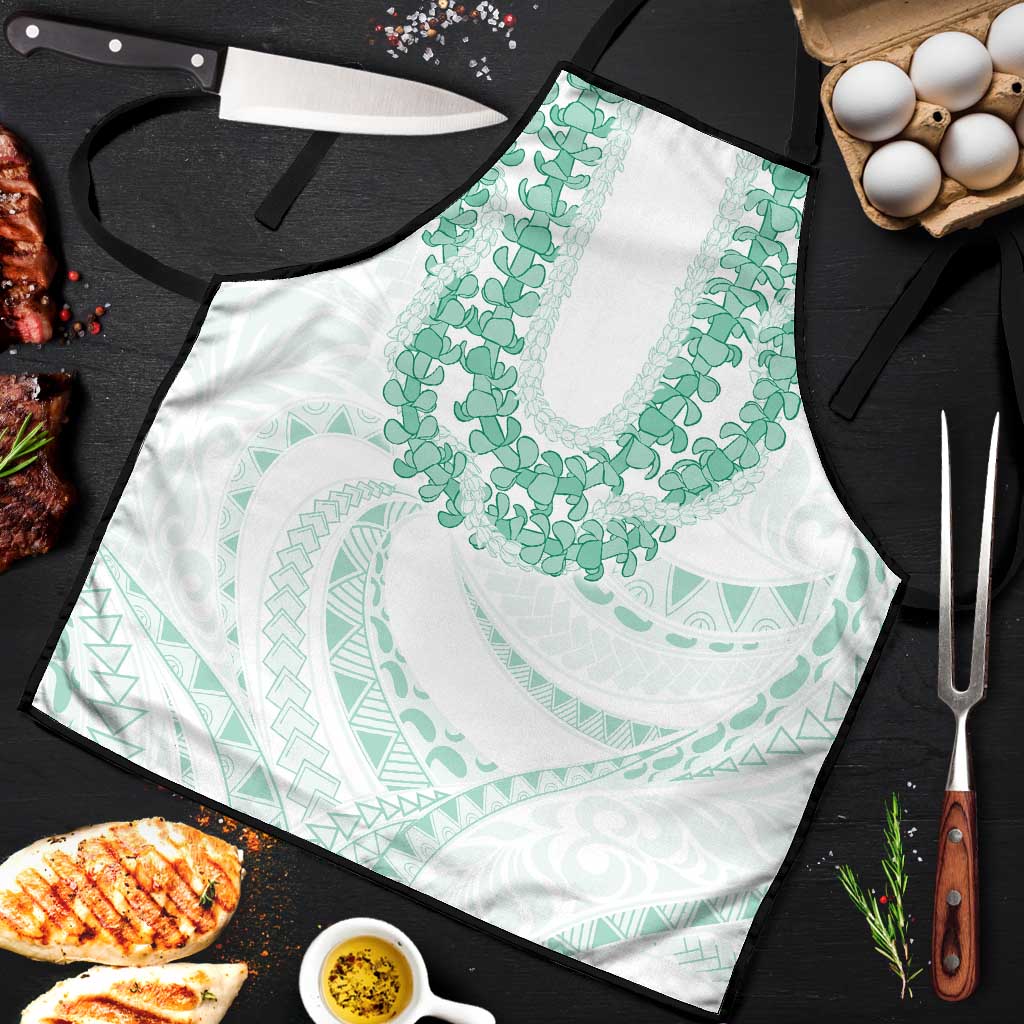 Aloha Lei Onaona Apron Sage Green Hawaiian Tribal Pattern - Polynesian Pride
