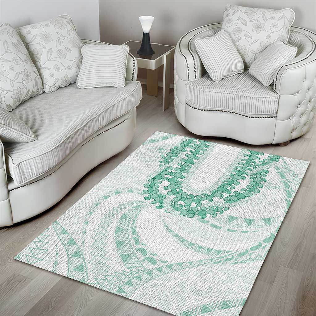 Aloha Lei Onaona Area Rug Sage Green Hawaiian Tribal Pattern