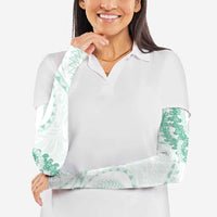 Aloha Lei Onaona Arm Sleeves Sage Green Hawaiian Tribal Pattern - Polynesian Pride