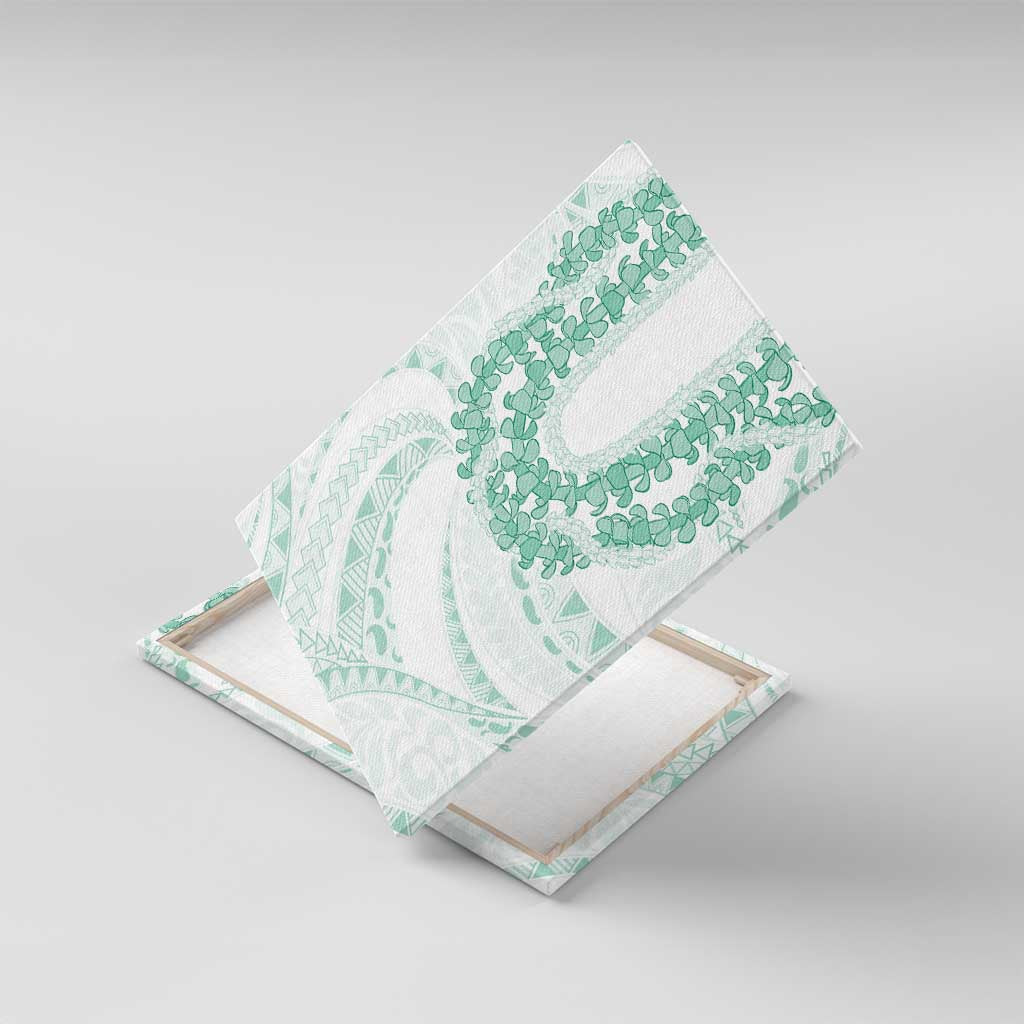 Aloha Lei Onaona Canvas Wall Art Sage Green Hawaiian Tribal Pattern