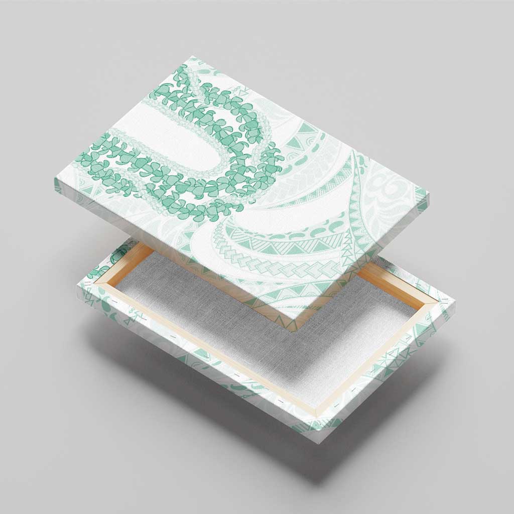 Aloha Lei Onaona Canvas Wall Art Sage Green Hawaiian Tribal Pattern