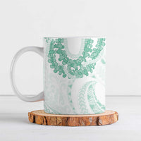 Aloha Lei Onaona Ceramic Mug Sage Green Hawaiian Tribal Pattern - Polynesian Pride