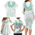Aloha Lei Onaona Family Matching Long Sleeve Bodycon Dress and Hawaiian Shirt Sage Green Hawaiian Tribal Pattern