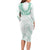 Aloha Lei Onaona Family Matching Long Sleeve Bodycon Dress and Hawaiian Shirt Sage Green Hawaiian Tribal Pattern