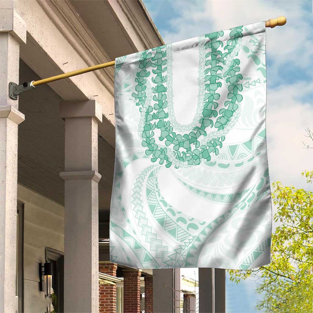 Aloha Lei Onaona Garden Flag Sage Green Hawaiian Tribal Pattern