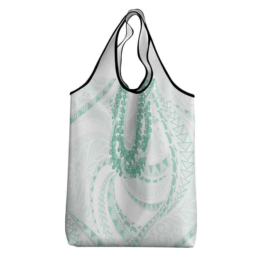 Aloha Lei Onaona Grocery Bag Sage Green Hawaiian Tribal Pattern