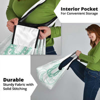 Aloha Lei Onaona Grocery Bag Sage Green Hawaiian Tribal Pattern