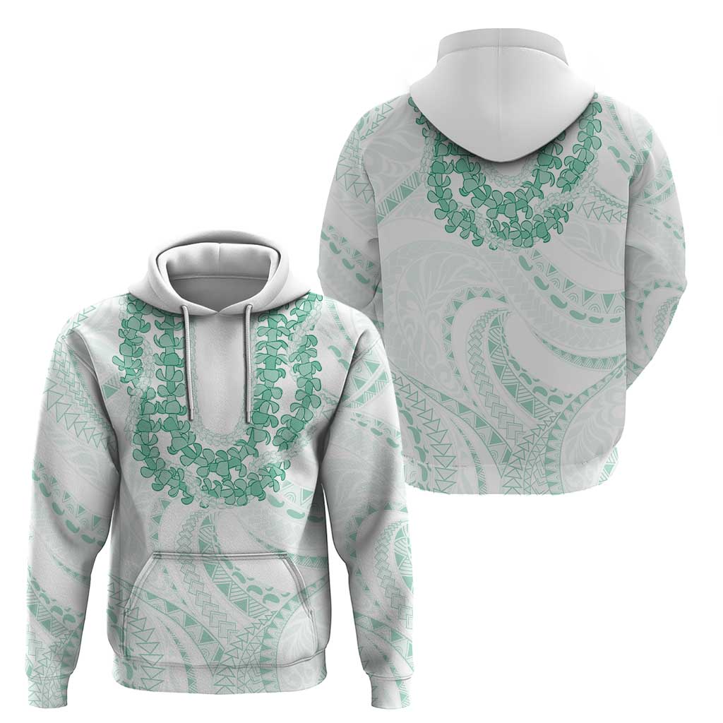 Aloha Lei Onaona Hoodie Sage Green Hawaiian Tribal Pattern