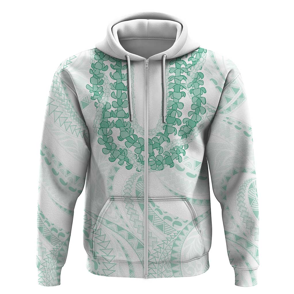 Aloha Lei Onaona Hoodie Sage Green Hawaiian Tribal Pattern