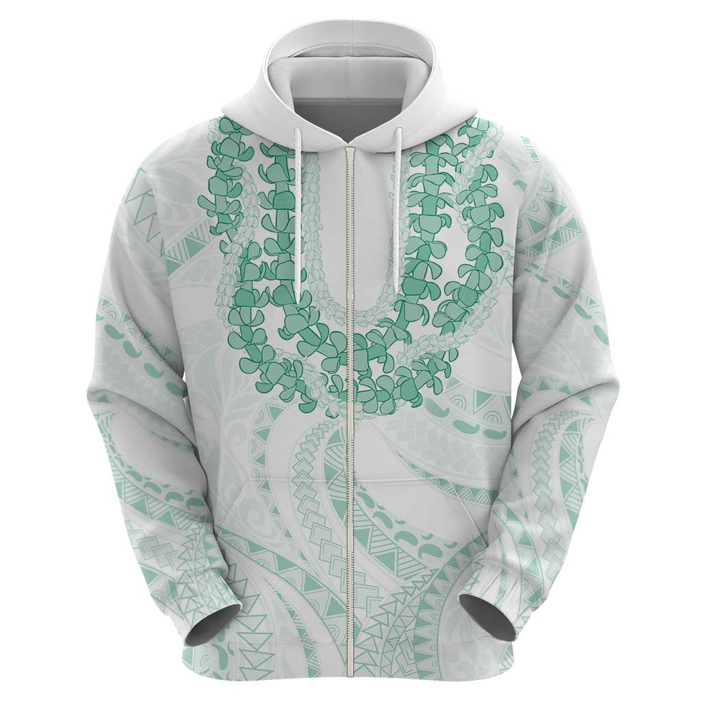 Aloha Lei Onaona Hoodie Sage Green Hawaiian Tribal Pattern