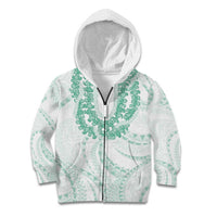 Aloha Lei Onaona Kid Hoodie Sage Green Hawaiian Tribal Pattern