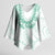 Aloha Lei Onaona Kimono Sleeve Blouse Sage Green Hawaiian Tribal Pattern - Polynesian Pride
