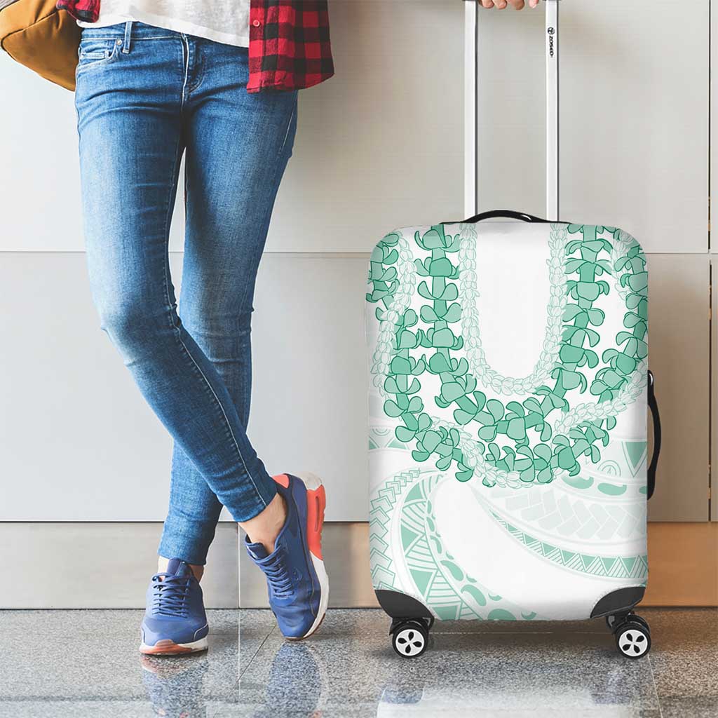 Aloha Lei Onaona Luggage Cover Sage Green Hawaiian Tribal Pattern