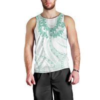 Aloha Lei Onaona Men Tank Top Sage Green Hawaiian Tribal Pattern
