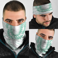Aloha Lei Onaona Neck Gaiter Sage Green Hawaiian Tribal Pattern - Polynesian Pride
