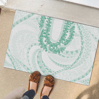 Aloha Lei Onaona Rubber Doormat Sage Green Hawaiian Tribal Pattern