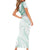 Aloha Lei Onaona Short Sleeve Bodycon Dress Sage Green Hawaiian Tribal Pattern