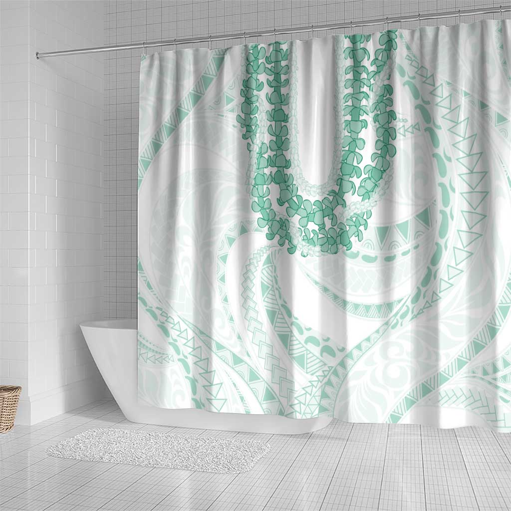 Aloha Lei Onaona Shower Curtain Sage Green Hawaiian Tribal Pattern