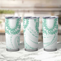 Aloha Lei Onaona Tumbler Cup Sage Green Hawaiian Tribal Pattern
