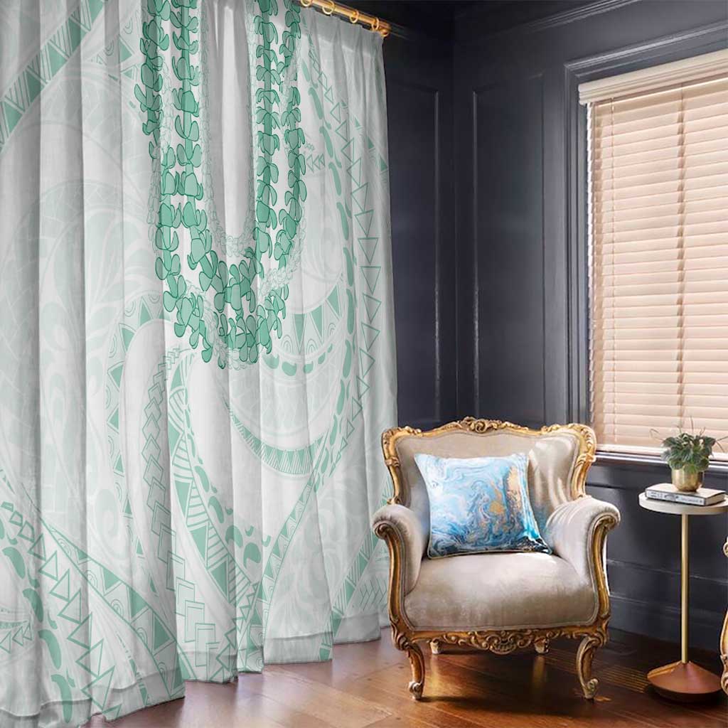 Aloha Lei Onaona Window Curtain Sage Green Hawaiian Tribal Pattern