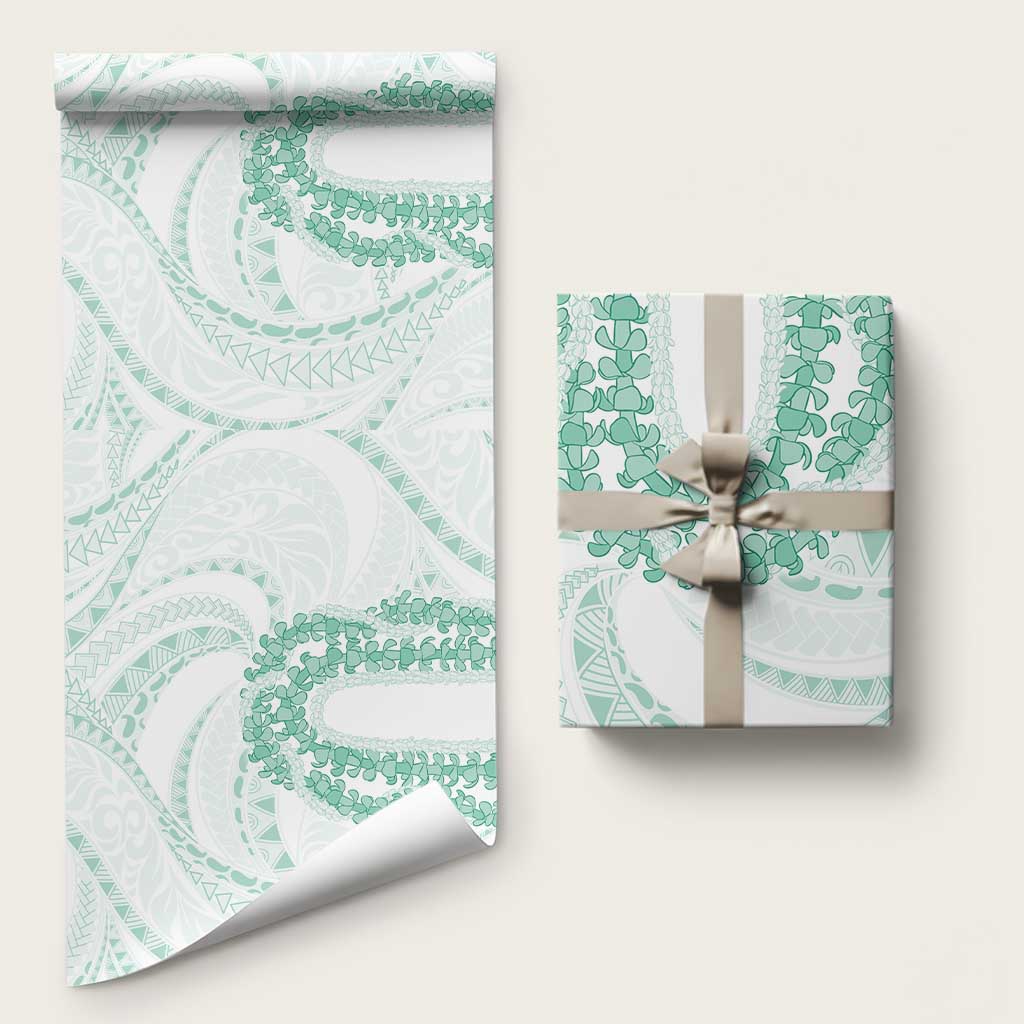 Aloha Lei Onaona Wrapping Paper Sage Green Hawaiian Tribal Pattern - Polynesian Pride