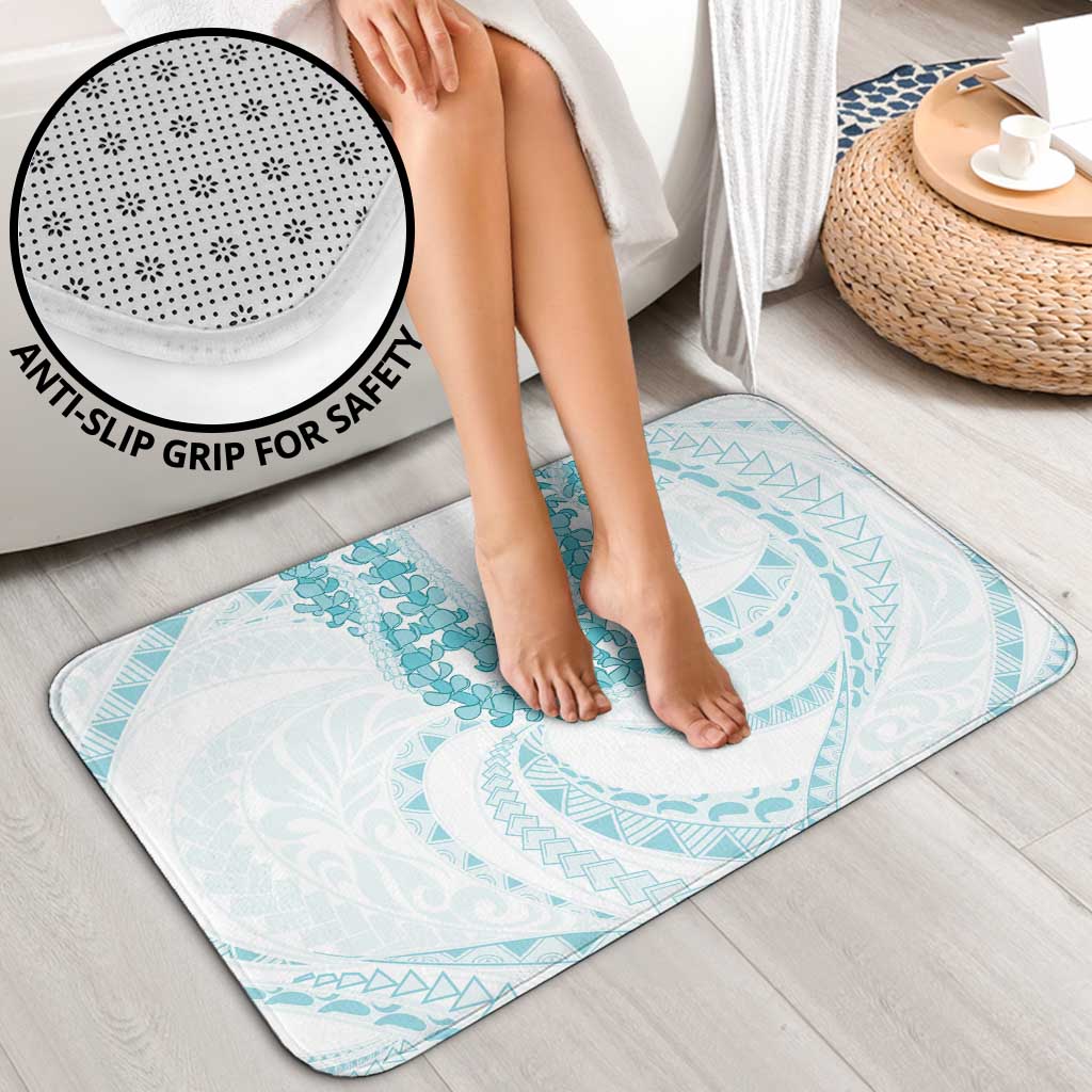 Aloha Lei Onaona Bathroom Set Teal Hawaiian Tribal Pattern - Polynesian Pride