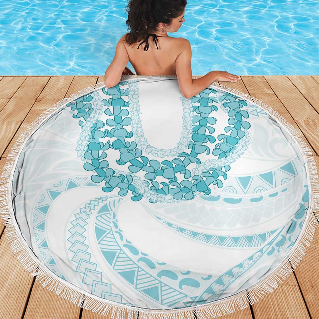Aloha Lei Onaona Beach Blanket Teal Hawaiian Tribal Pattern