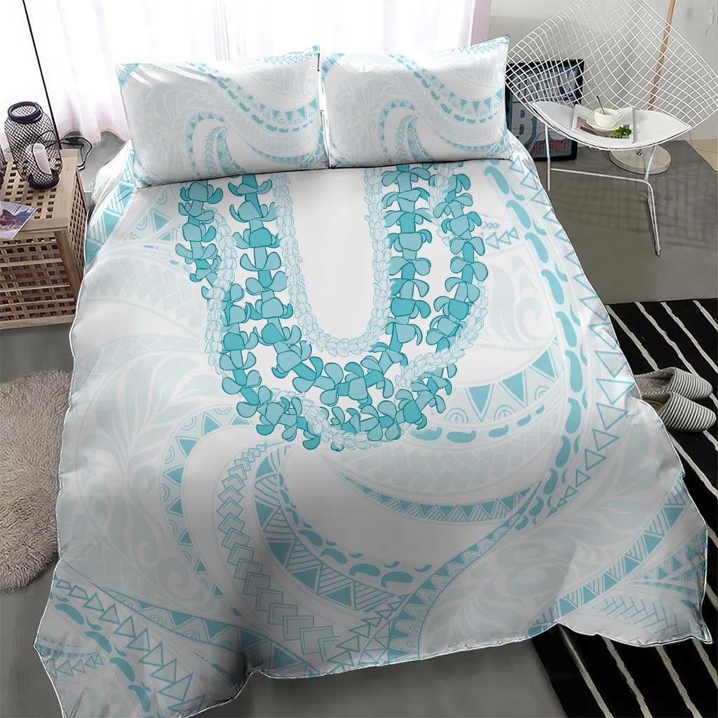 Aloha Lei Onaona Bedding Set Teal Hawaiian Tribal Pattern