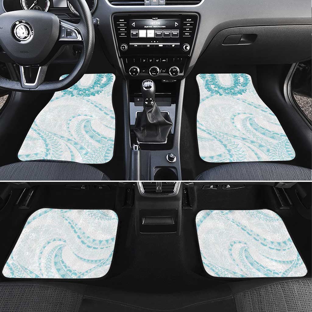 Aloha Lei Onaona Car Mats Teal Hawaiian Tribal Pattern