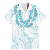 Aloha Lei Onaona Family Matching Mermaid Dress and Hawaiian Shirt Teal Hawaiian Tribal Pattern