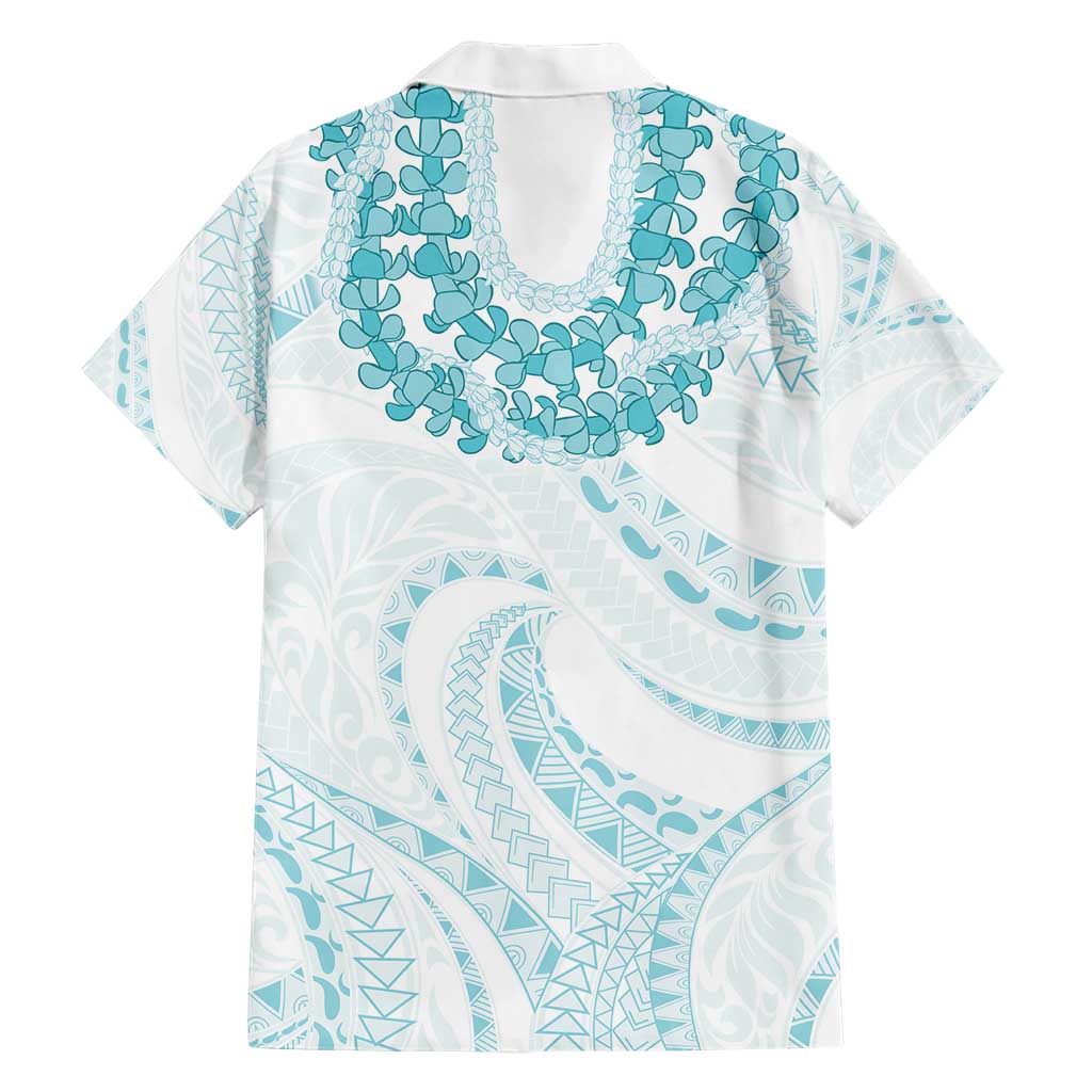 Aloha Lei Onaona Family Matching Short Sleeve Bodycon Dress and Hawaiian Shirt Teal Hawaiian Tribal Pattern