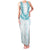 Aloha Lei Onaona Family Matching Tank Maxi Dress and Hawaiian Shirt Teal Hawaiian Tribal Pattern